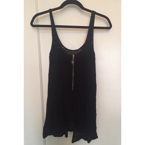 Zara Black Tank with Back Detail - Picture 2 of 7